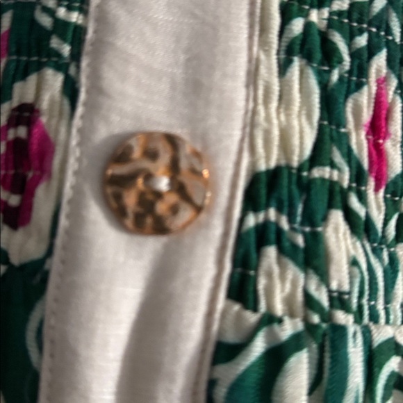 👒👒entro Green and Pink V-Neck Floral Print Dress - Picture 7 of 8